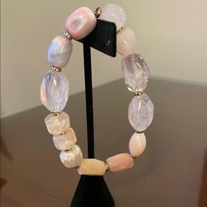 Elegant Pink and Cream Beaded Bracelet